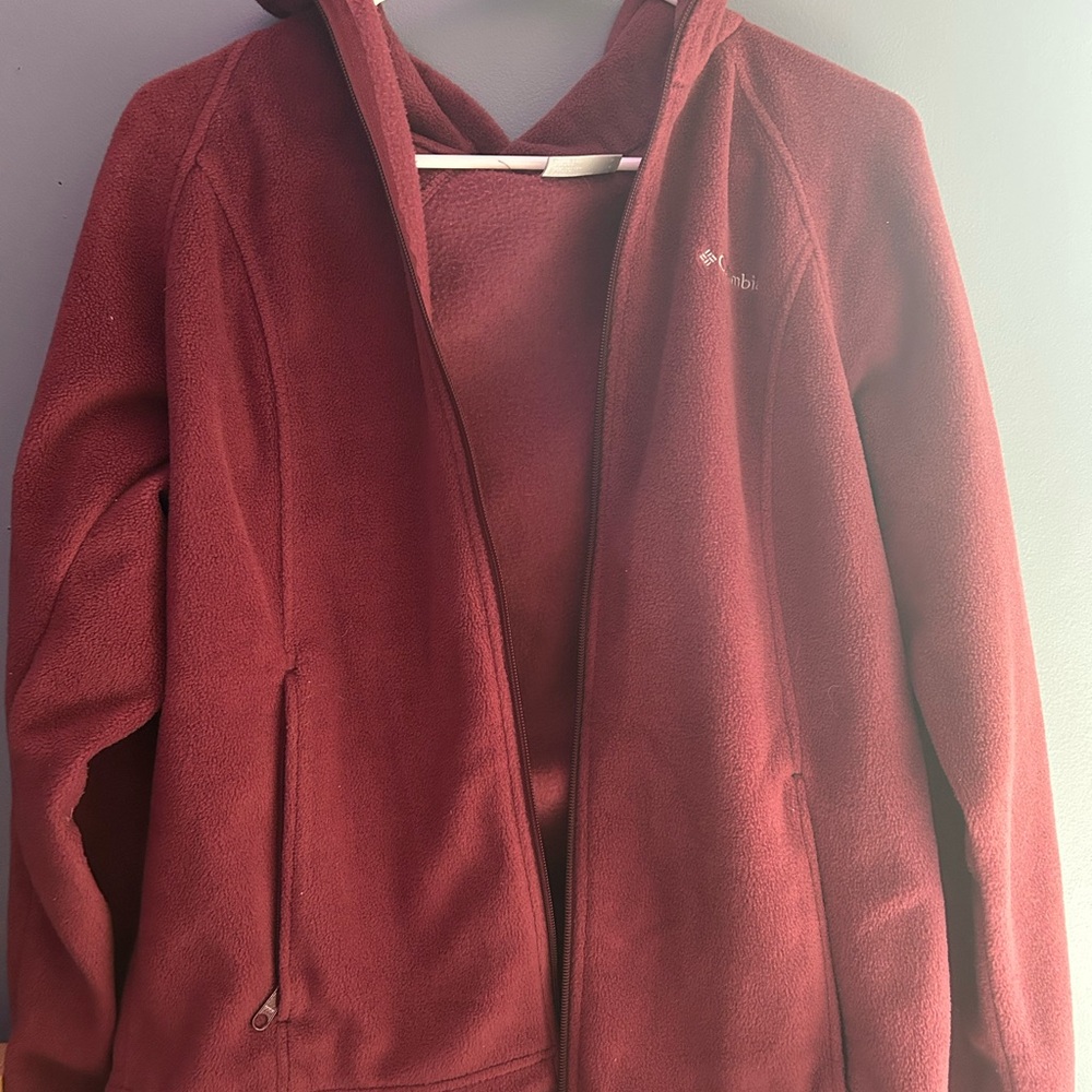 Columbia Burgundy Fleece Jacket